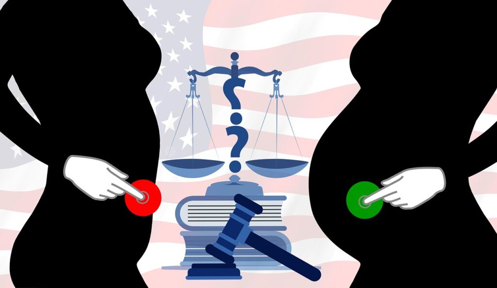 abortion or no abortion scale with American flag